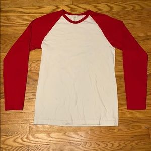 Red and White Raglan T-Shirt